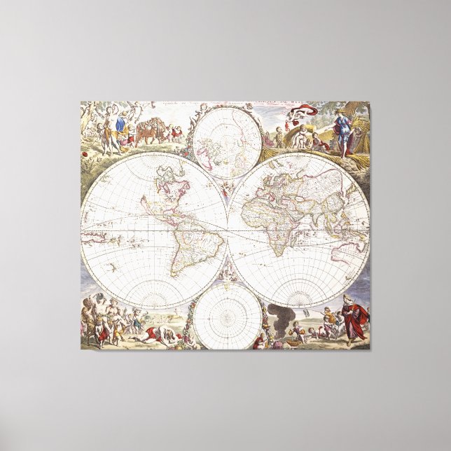 Toile Carte du monde d'Atlas Maior (Recto)