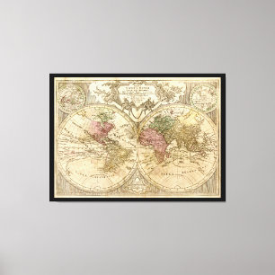 Toile Carte du monde de Mappa Totius Mundi (1775)