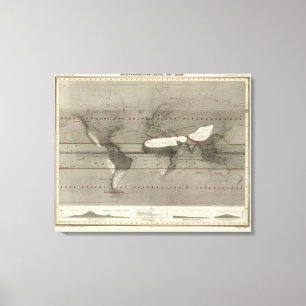 Toile Carte du monde de précipitation