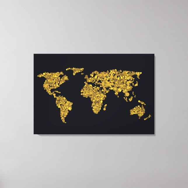Toile Carte du monde des points d'or (Recto)