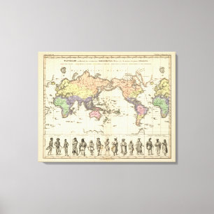 Toile Carte du monde des styles d'habillement