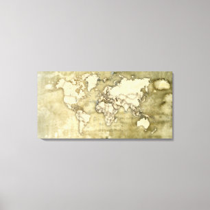 Toile Carte du monde du papier usé