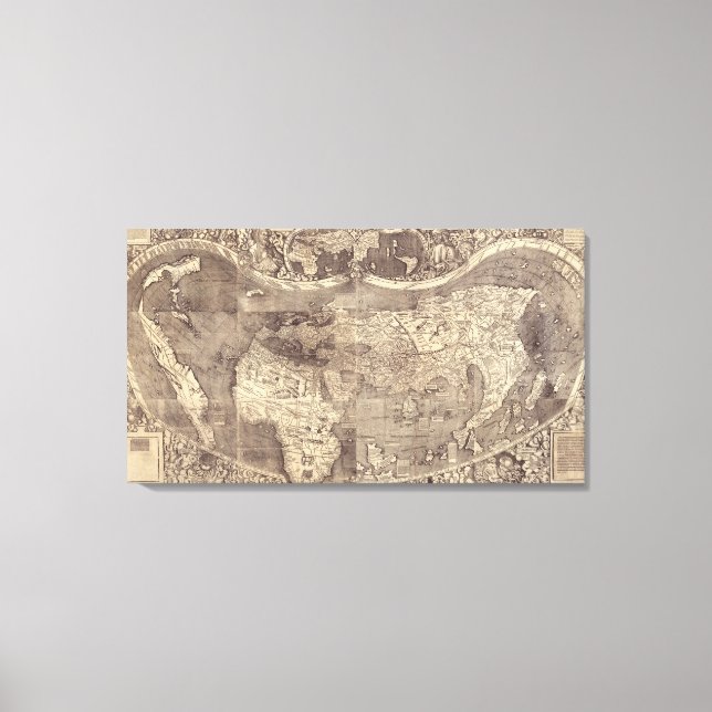 Toile Carte du monde Martin Waldseemuller 1507 (Recto)