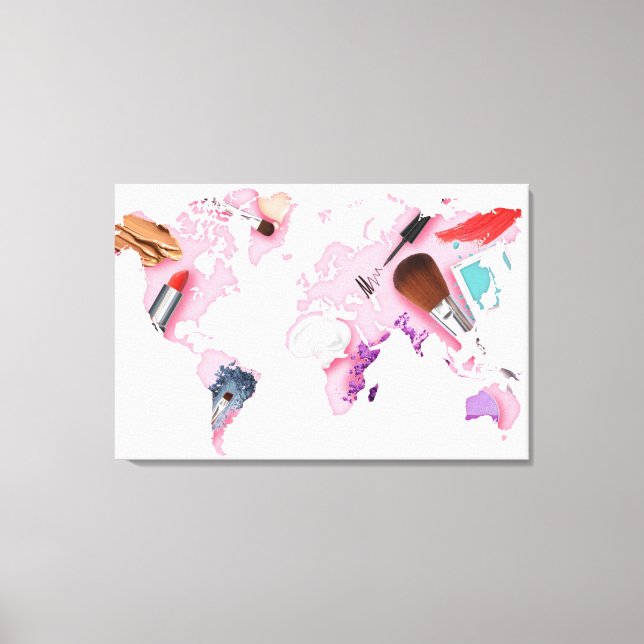 Toile Carte du monde Pastel Comestics (Recto)