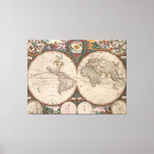 Toile Carte du monde vintage (1665) 2