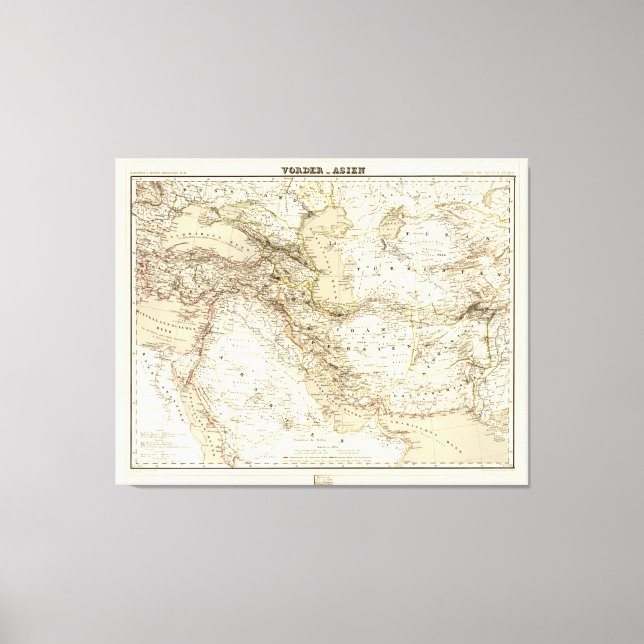 Toile Carte du Moyen-Orient (1855) (Recto)