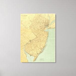Toile Carte du New Jersey