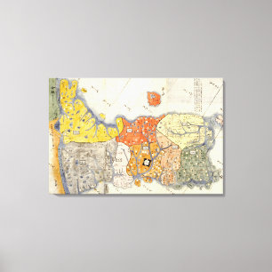 Toile Carte du nord et de sud de KoreaPanoramic