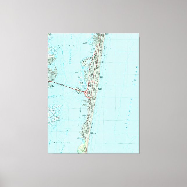Toile Carte du parc marin et de la côte NJ (1989) (Recto)