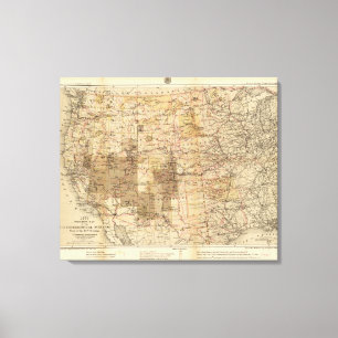 Toile Carte du progrès 1878 des enquêtes géographique