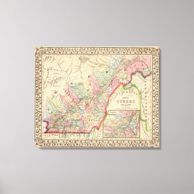 Toile Carte du Québec par Mitchell (Recto)