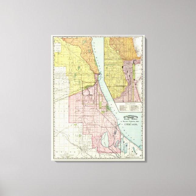Toile Carte du terminal ferroviaire de Chicago (Recto)