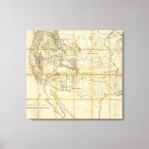 Toile Carte du territoire des Etats-Unis