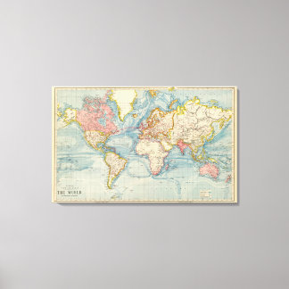 Toile Carte du Vieux Monde 1883 Carte antique