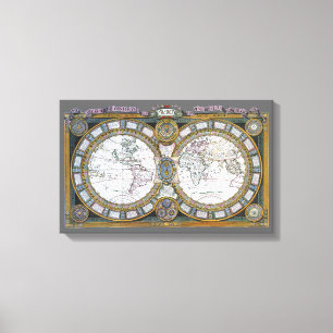 Toile Carte du Vieux Monde par Claude Auguste Berey