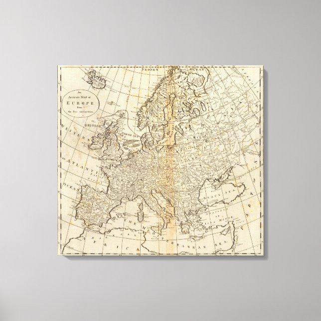 Toile Carte exacte de l'Europe (Recto)