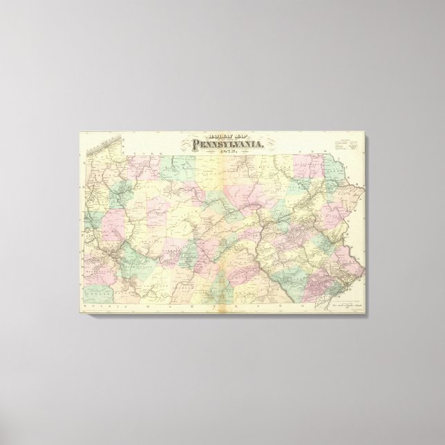 Toile Carte ferroviaire Penn (Recto)