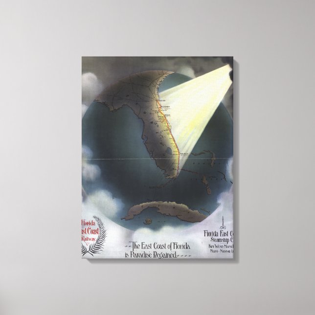 TOILE CARTE : FLORIDE, 1898 (Recto)