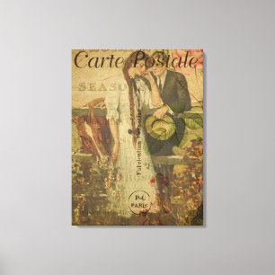 Toile "Carte française Postale "