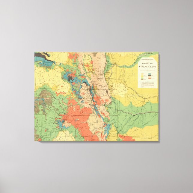Toile Carte géologique générale du Colorado (Recto)