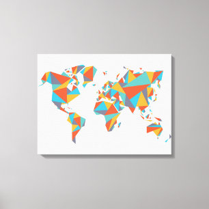 Toile Carte géométrique abstraite du monde