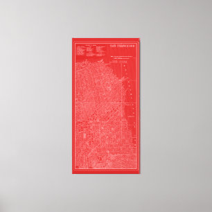 Toile Carte graphique de San Francisco