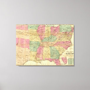 Toile Carte historique et militaire des États-Unis