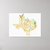 Carte illustrée de l'aquarelle de cactus du Texas
