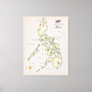 Toile Carte illustrée de Luzon carte des Philippines