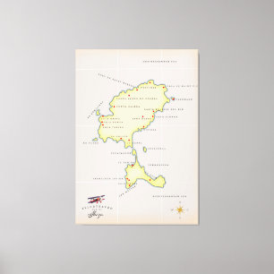 Toile Carte illustrée d'Ibiza