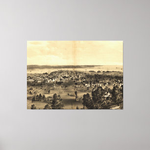 Toile Carte imagée vintage de Hamilton Ontario (1859)