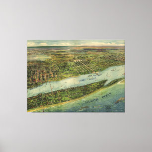 Toile Carte imagée vintage de West Palm Beach (1915)