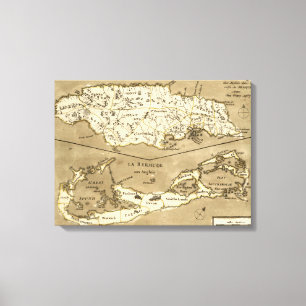 Toile CARTE : La JAMAÏQUE, 1767