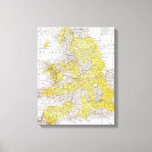 TOILE CARTE : L'ANGLETERRE ET LE PAYS DE GALLES