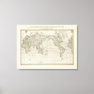 Toile Carte magnétique du monde