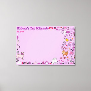 Toile Carte mémoire Doggy Dog Canvas Bat mitzvah Connexi