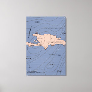 Toile Carte météo d'Hispaniola