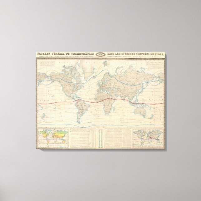 Toile Carte mondiale de la végétation (Recto)
