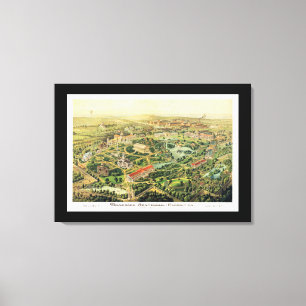 Toile Carte panoramique de Nashville TN NUMÉRIQUEMENT RE
