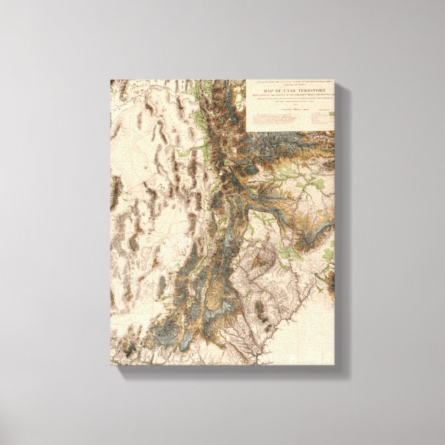 Toile Carte panoramique UtahUtah (Recto)