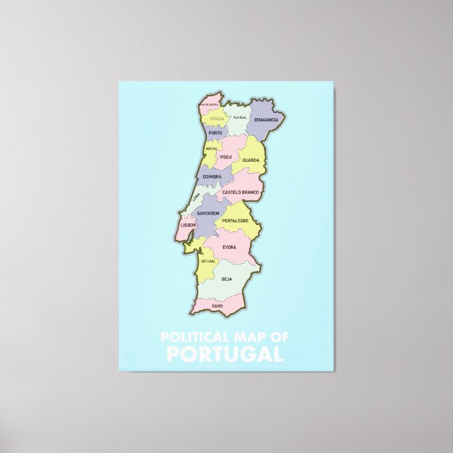 Toile Carte politique du Portugal (Recto)
