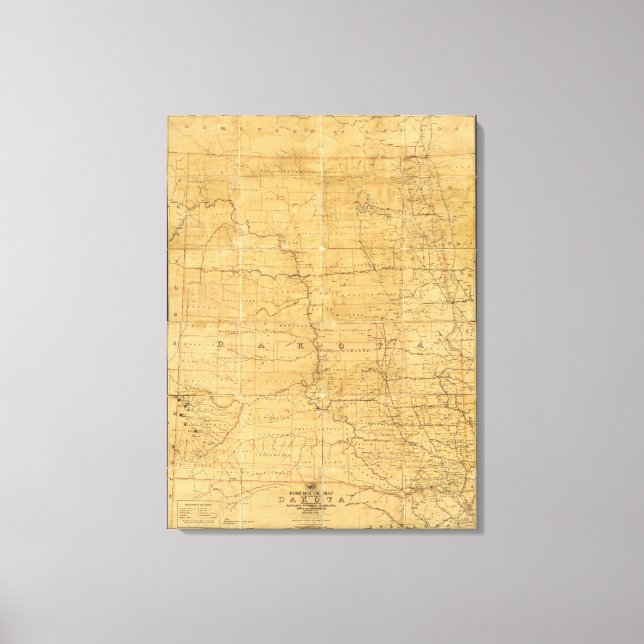 Toile Carte postale du territoire du Dakota (Recto)