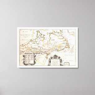 Toile Carte Québec Nouvelle-France Canada par Français