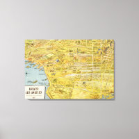 Carte restaurée du Grand Los Angeles vintage 1932