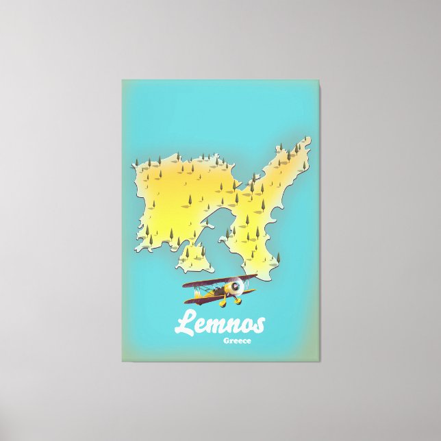 Toile Carte rétro Lemnos greece (Recto)