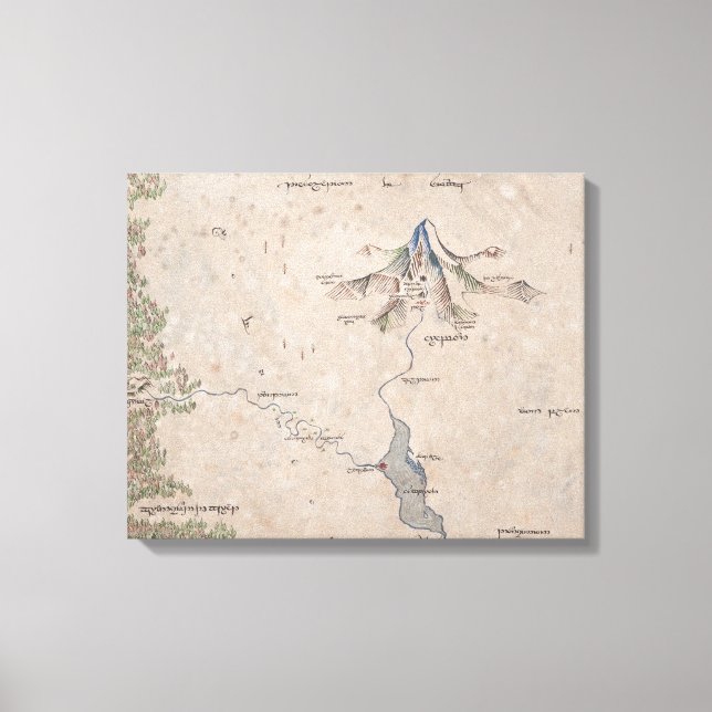 Toile Carte Sindarin de la Lonely Mountain (Recto)