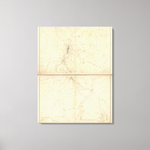 Toile Carte topographique de la région minière de Washoe