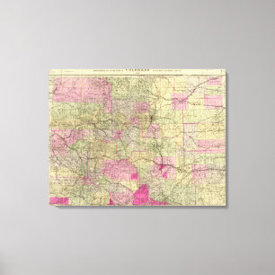 Toile Carte topographique du Colorado de Nell