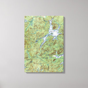 Toile Carte topographique du lac Cranberry vintage New Y
