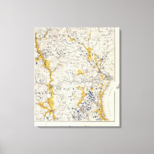 Toile Carte topographique et glaciaire du New Hampshire